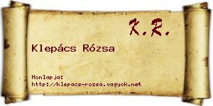 Klepács Rózsa névjegykártya
